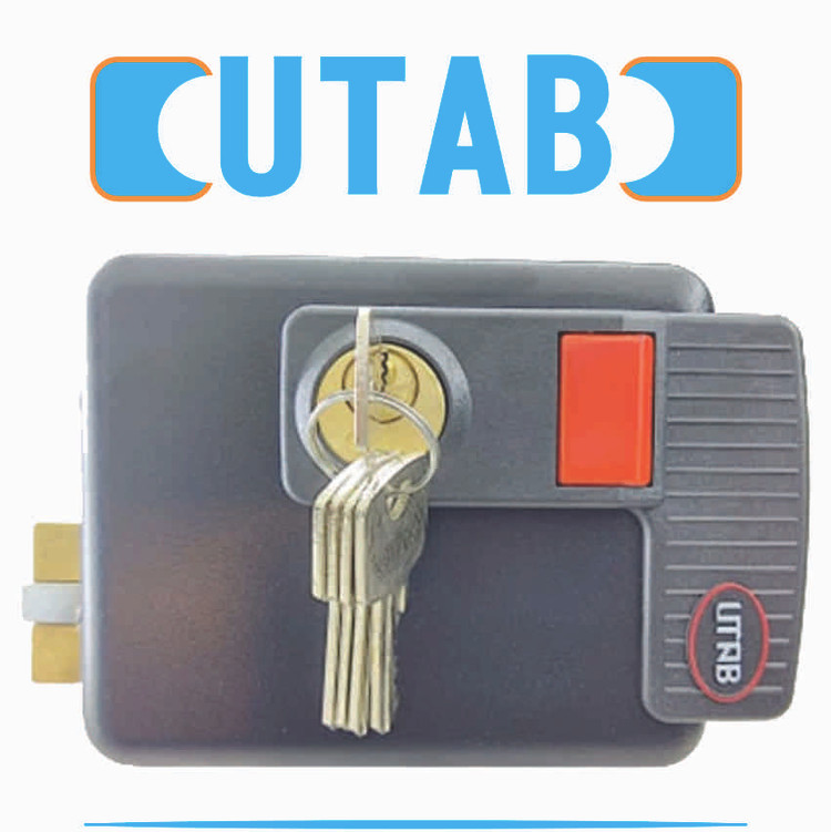 قفل برقی یوتاب 898 مربعی + 5 کلید و زبانه دوم قفل شونده